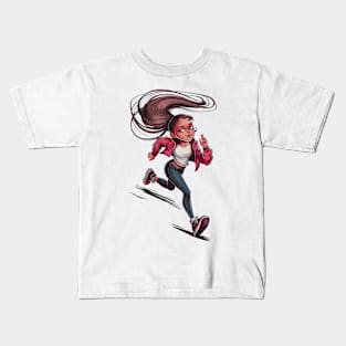 Running Girl Perspective Shot Kids T-Shirt